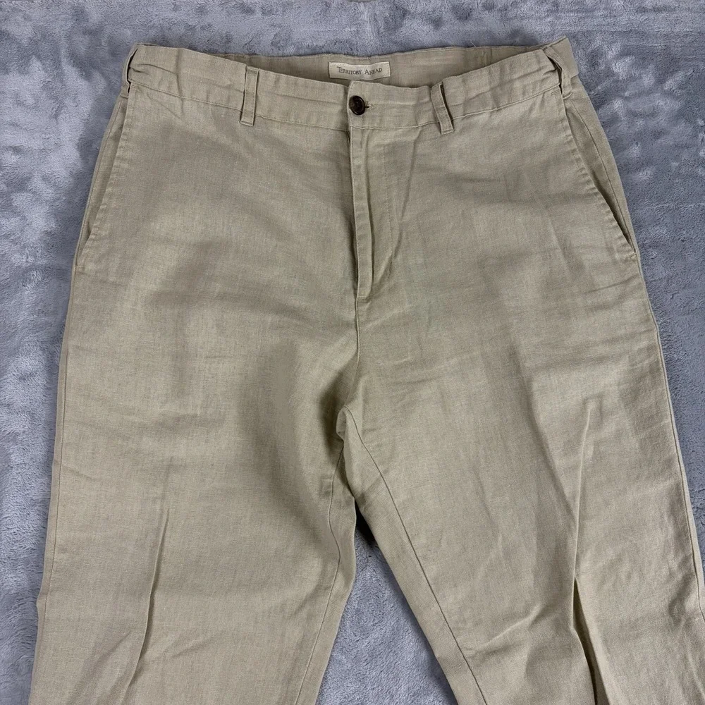 Territory Ahead Pants Mens 34x32 Linen Cotton Blend Textured Lightweight Chino